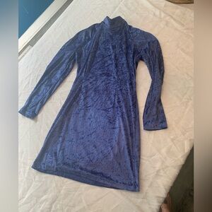 Chic Blue Velvet Mini Dress